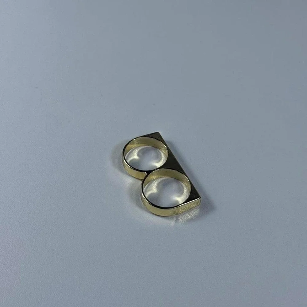 gold Double Finger Cutout Ring